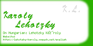 karoly lehotzky business card